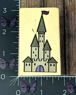 #ad Fairytale Castle Rubber Stamp Princess Fantasy Wood #AG104 $3.15