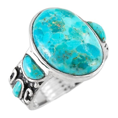 #ad Turquoise Rings Sterling Silver 925 amp; Genuine Turquoise SELECT COLOR 10 $68.22