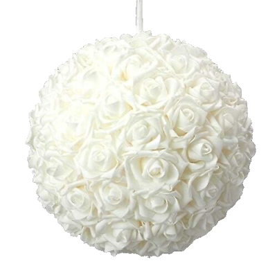 #ad Large 12quot; WHITE Hanging Foam Pomander Kissing Rose Ball Party Decor $41.97