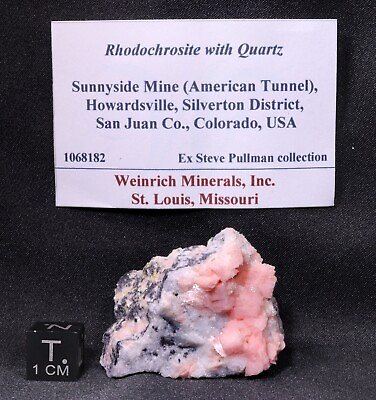 #ad Rhodochrosite Crystals w Quartz on Matrix from Sunnyside Mine Colorado $199.99