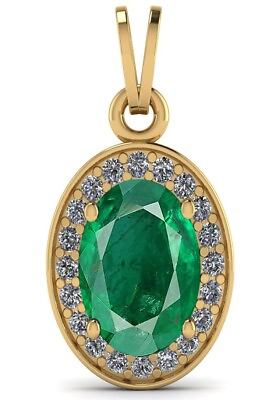 #ad 10.50Carat Natural Original Emerald Pendant Gold Plated Locket For Men And Women $55.00