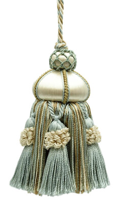#ad Key Tassel accented with Crown Tassels Color# LX03 Sold Individually $10.59