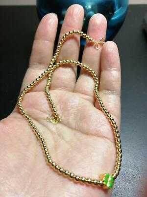 #ad Crazy deal Authentic solid 24 k charm on 18 k bead necklace Hallmarked $323.33