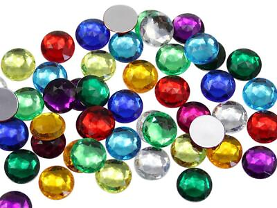 #ad 30mm Flat Back Round Acrylic Costume Gems Plastic Rhinestones 12 Pcs $12.98