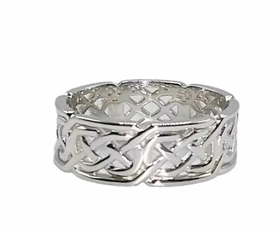 #ad NEW Sterling Silver Interwoven Celtic Band Ring $15.00