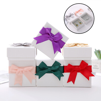 #ad Bow Jewellery Square Gift Boxes Necklace Earrings Bracelet Ring Bangle Pendant ♪ $0.99