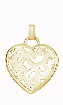 #ad 18K Yellow Gold Plated Brass Heart Pendant $85.68