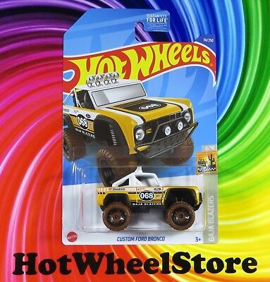 #ad 2022 Hot Wheels Yellow CUSTOM FORD BRONCO Dollar General #74 HW55 051822 $4.95