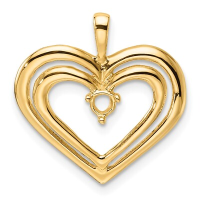 #ad 14k Double Heart Diamond Pendant Mounting Bracelet Necklace $174.26