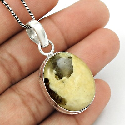 #ad Natural Septarian Gemstone Pendant Stylish 925 Sterling Silver Jewelry M29 $34.02