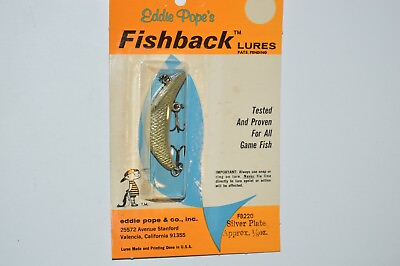 #ad old eddie pope#x27;s pope fishback approx 1 8oz silver plate fb220 rare lure $14.95