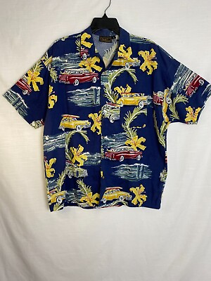 #ad Monzini Collection Men#x27;s Shirt Cruisin Casual Size Large Vintage Hawaiian Look $24.99