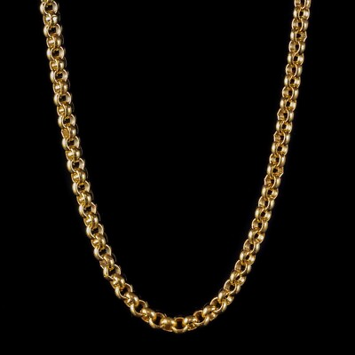 #ad 18CT GOLD PLATED VICTORIAN STYLE CABLE CHAIN NECKLACE STERLING SILVER 28quot; LONG $404.99