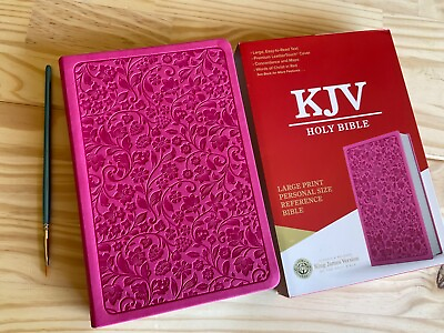 #ad KJV Large Print Personal Size Bible 2020 Pink Leather Touch $16.45