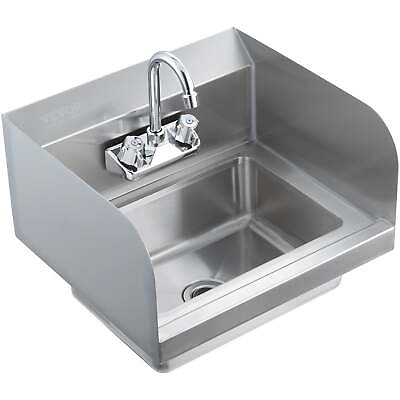 #ad 17quot;x12.8quot; Commercial Hand Wash Sink Wall Mount Basin Stainless Steel NSF $92.78
