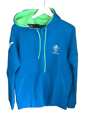#ad Women#x27;s Adidas Euro 2020 Volunteer Hoodie Size Large 16 18 BNWT Turquoise Lime GBP 15.00