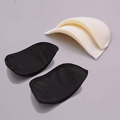 #ad 4 Pairs Covered Set in Shoulder Pads Sewing Foam Polyester Pads 2 White 2 ... $12.09