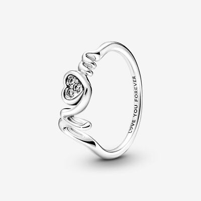 #ad Brand Authentic 100% 925 Silver Mum Pavé Heart Ring 191149C01 $39.89
