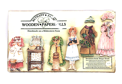 #ad Vintage Bethany Farms Wooden Paperdolls Handmade On A Midwestern Farm $15.00