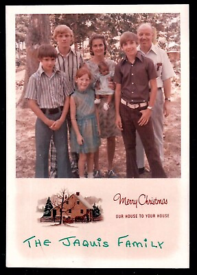#ad Vintage 1974 Color Photo of JACK JAQUIS Family Boys Girl Adopted Ethnic Baby $9.90