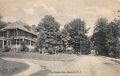 #ad De Forest Ave Summit New Jersey Early Postcard Used in 1910 $12.00
