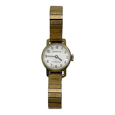#ad Diantus Antimagnetic Womens Gold Tone Round Manual Wind Swiss Watch For Parts $9.99