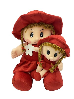 #ad Non Toxic Fabric Soft Mother Daughter Doll Washable Red Stitching Doll For Play $38.99
