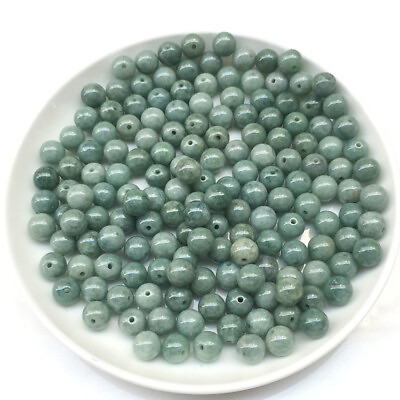 #ad 10Pcs 4 13mm Natural Emerald Jade Pea Green Beads Diy Loose Beads for Pendant $12.31