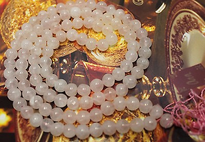 #ad F674 Tibetan Prayer Mala 108 Rose Quartz Glass Bead for Meditation Made in Nepal $39.99