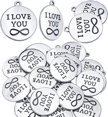 #ad Inspirational Words Charms 30Pcs Lettering Saying Pendants Engraved Message Cha $7.99