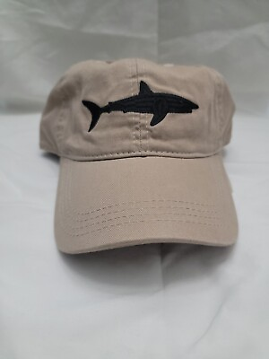 #ad Tan Baseball Hat Black Shark Logo $13.00