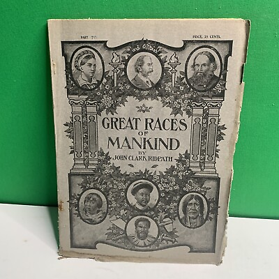 #ad 1893 GREAT RACES OF MANKIND by John Clark Ridpath Part 70 Antique Book Magazine $9.90
