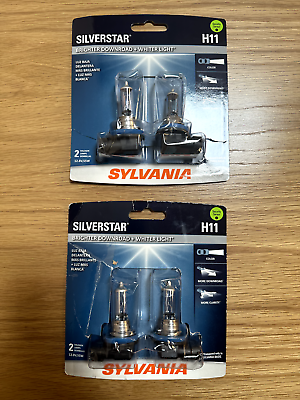 #ad Sylvania Silverstar H11 Pair Set High Performance Headlight 2 Pairs 4 Bulbs $19.99