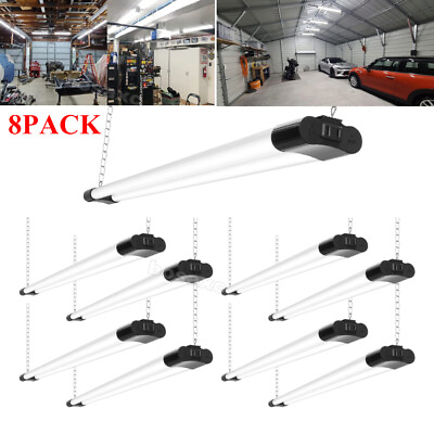 #ad 8 PACK 4FT LED SHOP LIGHT 6500K Daylight Fixture Utility Ceiling Lights Garage $82.99