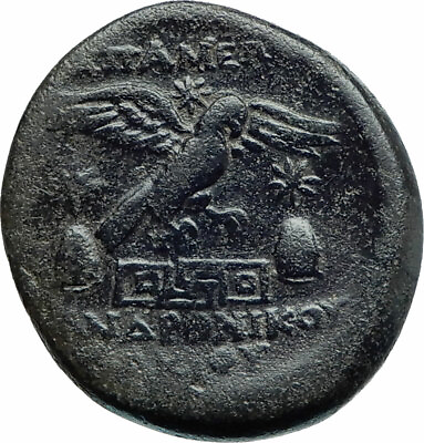 #ad APAMEIA PHRYGIA 88BC Athena Gemini Caps Eagle Original Ancient Greek Coin i79729 $313.65