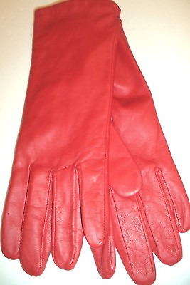 #ad Ladies Genuine Leather GlovesLarge Red $34.99