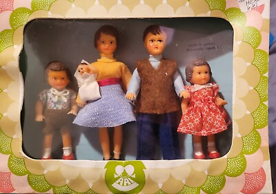 #ad Vintage Ari German Rubber Dolls Family Set NEW In WINDOW BOX Very Rare Box $99.00