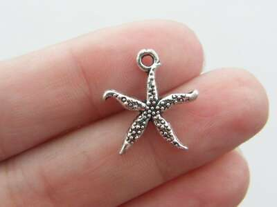 #ad 10 Starfish charms antique silver tone FF201 $4.25