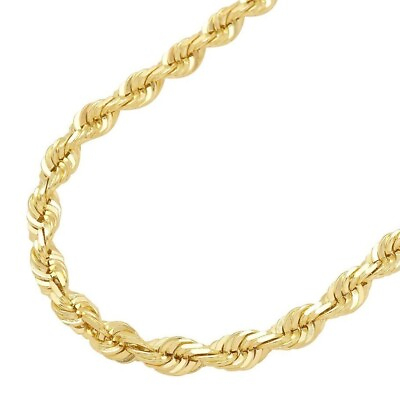 #ad 14K Yellow Gold Diamond Cut Rope Chain Necklace 1.5mm 5mm Men Women 16quot; 30quot; $97.27