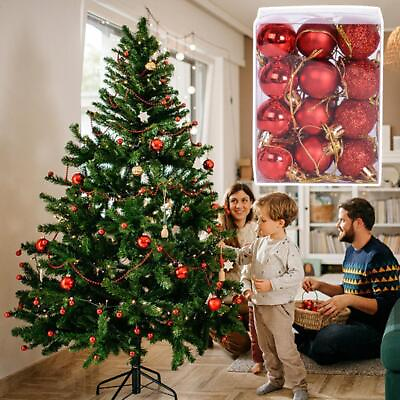 #ad 24pcs Christmas Tree Balls Hanging Ornaments Xmas Tree Ball Hanging Party Decor $5.99