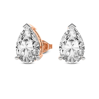 #ad IGI Certified Lab Created Diamond Earrings 14K or 18K Gold Pear Stud Earrings $990.00