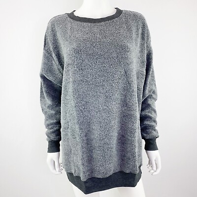 #ad NEW Wildfox Charcoal Gray Fuzzy Oversized ROADTRIP Sweatshirt Jumper Size S $35.98