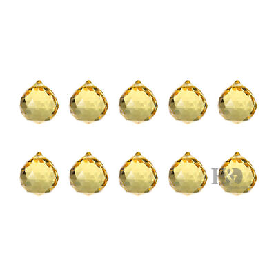 #ad 10pc Yellow Chandelier Ball 20mm Crystal Prism Suncatcher Fengshui Pendant Favor $14.28
