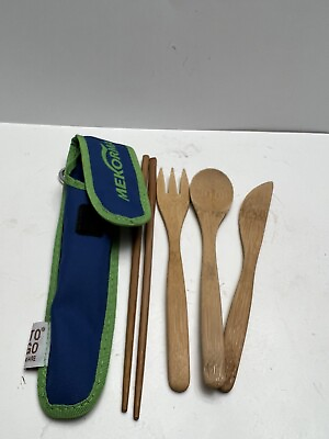 #ad Wooden Cutlery Set Portable Eco Friendly Reusable Spoon Fork Chopsticks Knife. $10.49