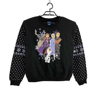 #ad Disney Frozen II junior sweatshirt black long sleeve size M 7 9 $15.00