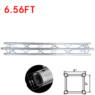#ad 6.56 ft. 2 Meter Square Aluminum 8x8in Latch Joint Trussing Segment Section $178.24
