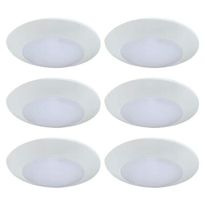 #ad 7.5 in. White Integrated LED Flush Mount Kitchen Ceiling Light Fixture 6 Pack $43.19