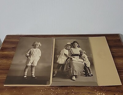 #ad Antique Photograph Family Photo And Child 2 Photos 10.5quot; X 7quot; $17.99