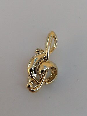 #ad Musical Symbol Gold Tone Pinback Lapel Pin $10.00