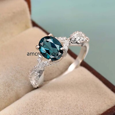 #ad London blue topaz ring women ring silver ring statement ring jewelry. $36.00